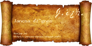 Jancsa Ágnes névjegykártya